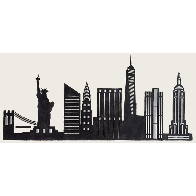 New York City Detailed Skyline Cake Stencil Side C1000 by