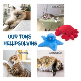 Andiker Cat Catnip Toys, 2Pcs Soft Crab&Starfish Plush Cat Toys for Indoor Cats Cute Catnip Chew Toys PP Cotton Filled Pet Toys for Kitten Gifts and Cat Lovers Interactive Catnip Toys (Crab+Starfish)