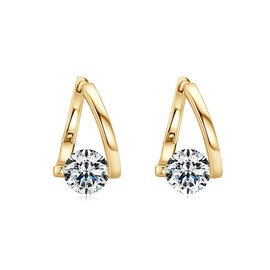 Halolux Lymphvity Germanium Earrings for Women Halolux Lymphatic Germanium Earrings Atheniz Lymphatic Earrings Dainty CZ Zircon Acupressure Earrings Lymphatic Drainage Earrings (Gold)