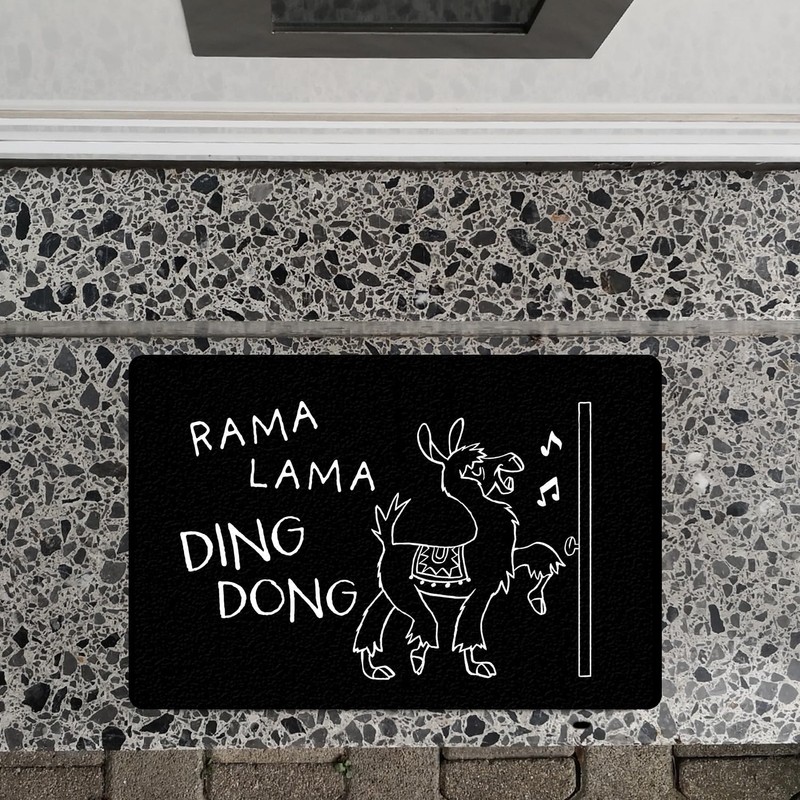 speecheese Rama Lama Ding Dong Alpaca Doormat in 40 x