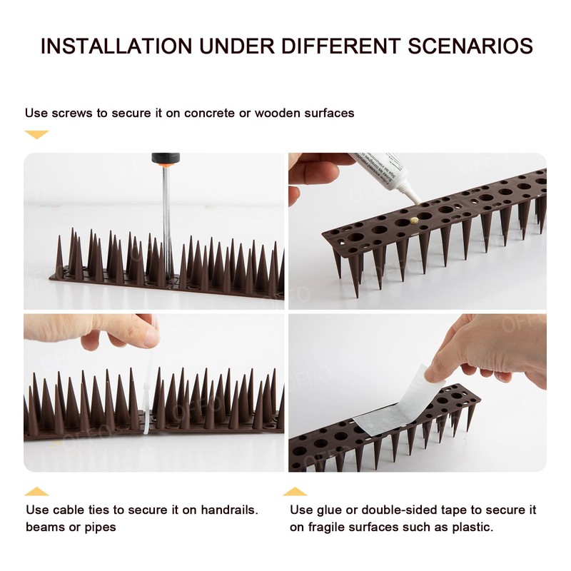 OFFO Bird Spikes, Pigeon Outdoor Deterrent Device for Cat Keep