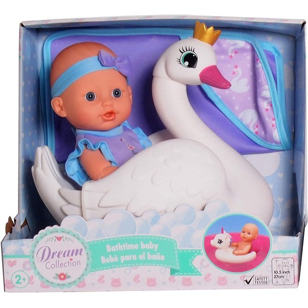 DREAM COLLECTION 10" Bath Time Baby Doll with Swan