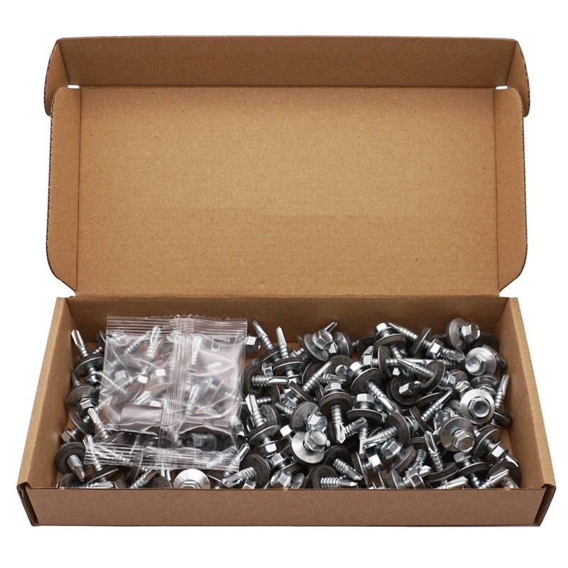 SKIR'CO Pack of 100 Galvanised Roofing Screws 5.5 x 25