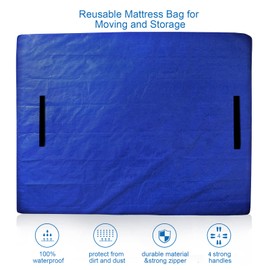 Mattress Bags for Moving and Storage Twin Size, Reusable Mattress Storage Bag, Waterproof Mattress Encasement for Moving with Heavy Duty Handles and Strong Zipper, Moving Supplies & Moving Bags