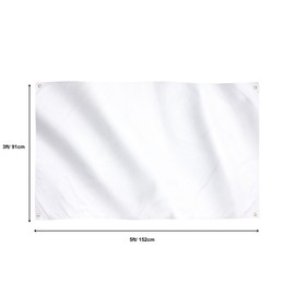 Runesol White Flag, 91 x 152 cm (3 x 5 ft), Flag with White Background, 4 Eyelets, Eyelet in Each Corner, Colour Flags, Premium Flags for Indoor and Outdoor Use