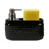 Black Dish Soap Dispenser with Sponge Holder, Large Capacity Ceramic