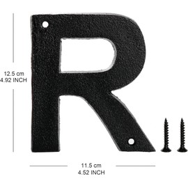 Address Letters for House - 5in Cast Iron - Large Metal Letters R
