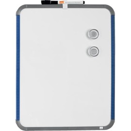 Nobo Slim Frame Magnetic Mini Whiteboard Portable Wall Mountable - Portrait or Landscape - Integrated Carry Handles & Pen Clip - 360 x 280mm - QB05442ASTD