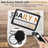 Rechargeable 4X Magnifying Glass with Light, gliship Large Full Page