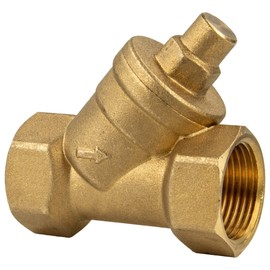 tecuro Angled Seat Check Valve Rp 1 1/4 (5/4) Inch (DN 32) - Sleeve Connection, Blank Brass - 274114
