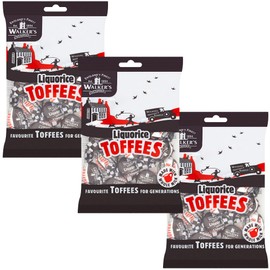 Walkers Nonsuch Liquorice Toffees Bag 5.29 Oz (Pack of 3) – Black Licorice Candy, British Chewy Toffee Candy, Old Fashioned Sweets, Traditional English Treats, Imported from UK