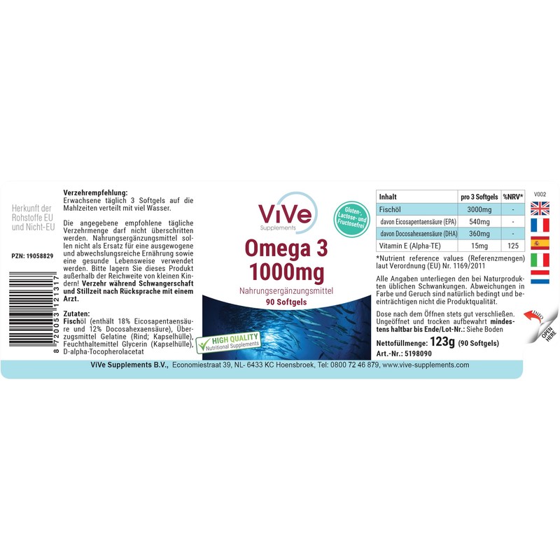 Omega 3 1000 mg – 90 Softgels – Omega 3