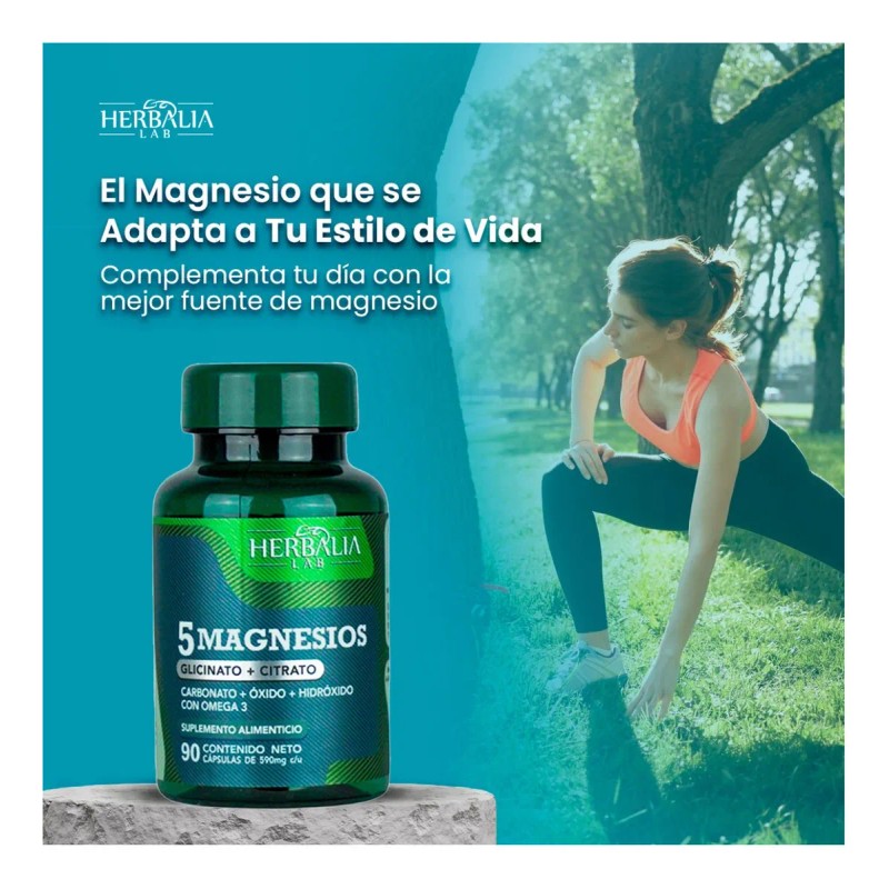 Magnesio Complex 5 en 1 – Bisglicinato, Citrato, Carbonato, Óxido