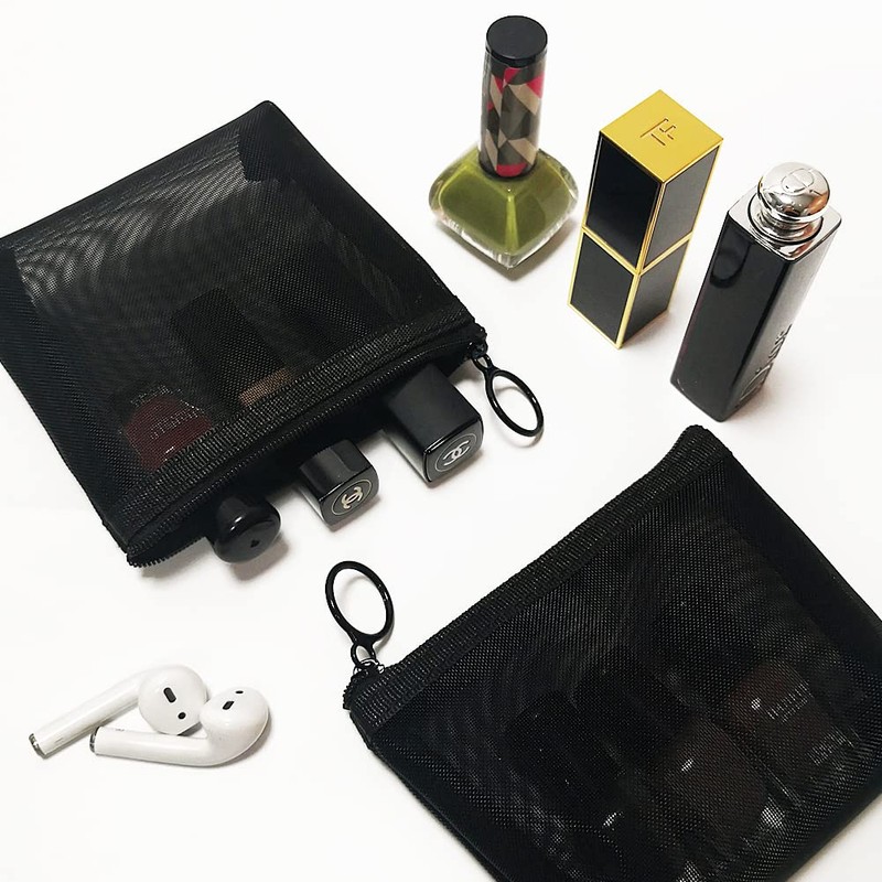 besharppin 4-Pack Mesh Makeup Pouch, Nylon Makeup Pouch, Cosmetic Storage