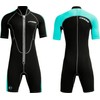 Cressi Lido 2 mm Lady Short Sleeves Short Wetsuits, Black/Aquamarine,