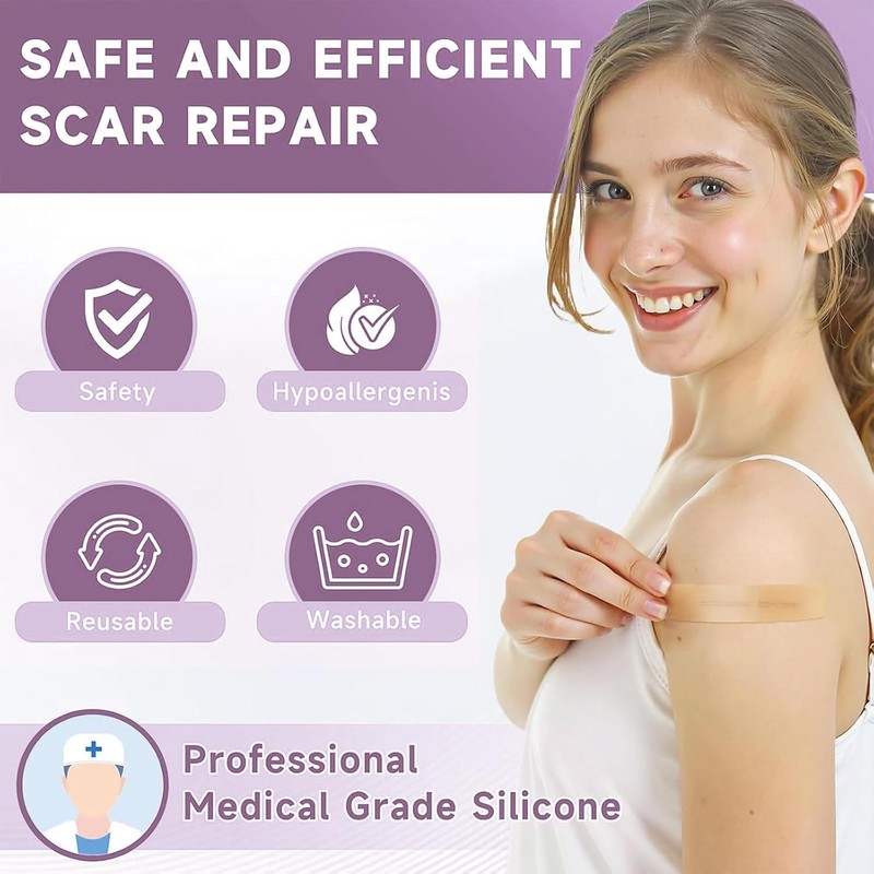 Parches de Silicona para Cicatrices Grado Médico, 1.5M*1
