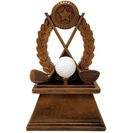 Golf Wreath Trophy - Golf Tournament Award - 7 Inch Tall - Customize Now - Decade Awards