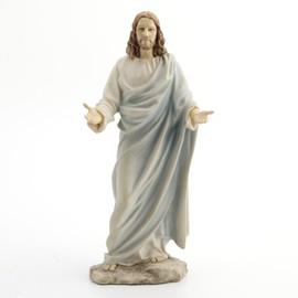 Unicorn Studio Jesus with Open Arms Decorative Statue Figurine, White 11.75 Inch