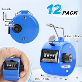 SUNYIWJIE 12 Pcs Clicker Counter Handheld Count Clicker Manual Mechanical Hand Tally Counter 4-Digit Number Pitch Counter for Coaching, Golf, Office and Stadiums Supplies (Colors)