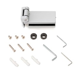 Emuca - Glass Door Hinge with Bezel Horizontal Hinge with 40 mm Spatula for 8-12 mm Door, Aluminium and Steel, Metallic Grey