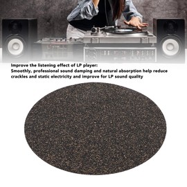 4mm Cork Turntable Mat, Anti Static Slip Mat for LP Record Player, Anti Vibration Cork Non Slip Thick Platter Slipmat for 12 Inch Records to Provide Better Sound
