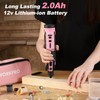 WORKPRO Pink 12V Cordless Rotary Tool Kit, 5 Variable Speeds,