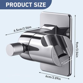 Shower Head Holder,VRAJJTY Adjustable Shower Holder No Drill，Shower Head Bracket Support Douche Suction Hooks with Chrome Polished for Bathroom(Silver)