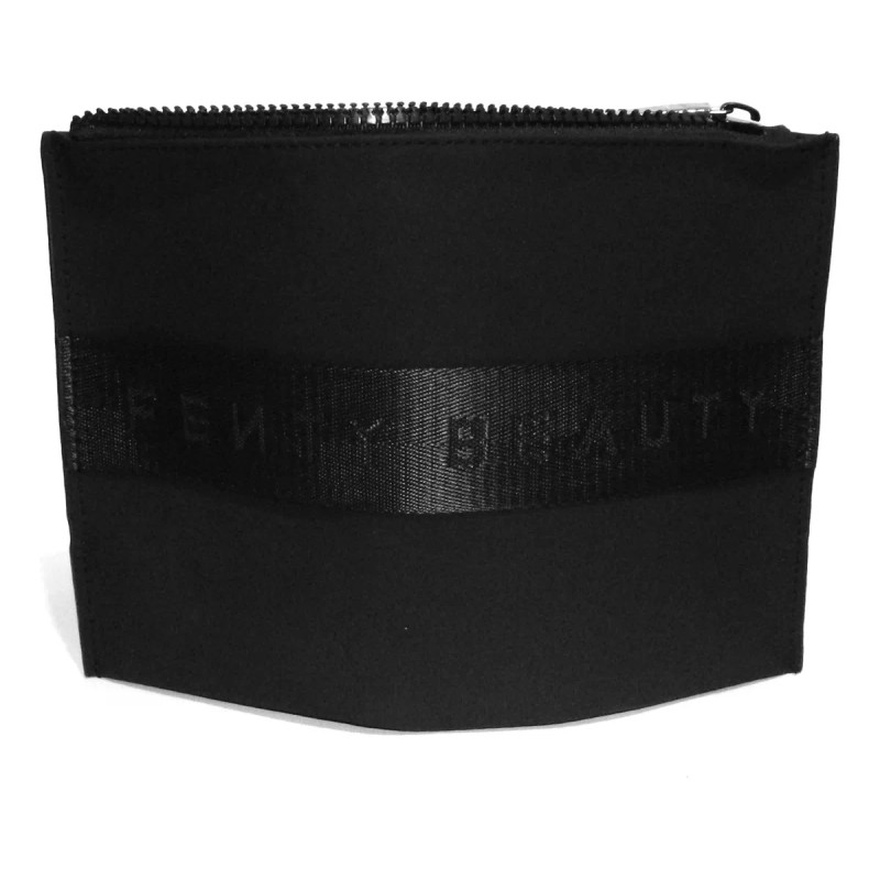 Fenty Beauty Matte Black Clutch Makeup Bag Cosmetiquera Negro Liso