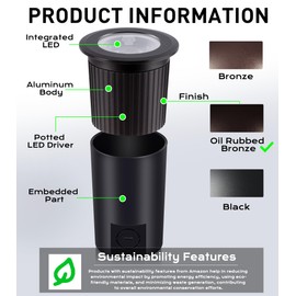 [6 Pack] CLOUDY BAY 9W LED Landscape Well Lights,2700K/3000K/3500K/4000K/5000K Selectable,Low Voltage 12V/24V Ground Lighting,Waterproof Outdoor In Ground Lights for Uplights,Transformer Excluded