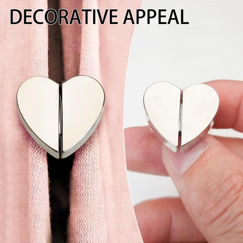 8 Pair Heart-Shaped Magnetic Curtain Closure – Curtain Clips Decorative