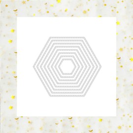 Hexagon Background Cutting Dies Metal Hexagon Die Embossing Stencils for Thanksgiving Christmas Greeting Card Paper DIY Craft Decoration Card Making Accessories Scrapbooking Die-Cuts and Embossing