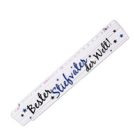 Ruler with Motif – Best Stepdad in the World – for Men | Metre Measure | Link Scale with Name Printed | Many Names to Choose From