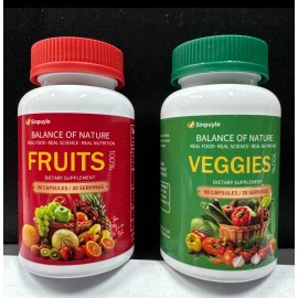 Balance Fruits and Veggies Daily Supplement Balance’ of Nature-180 Capsules! Exp.02/27+