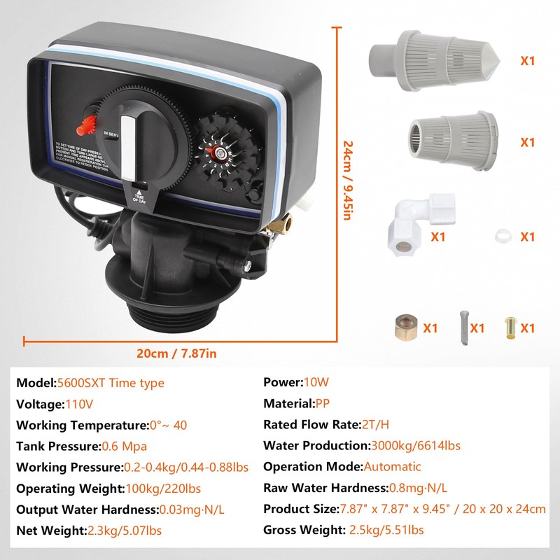 Qrooviiy Whole House Water Softener Valve 32,000 Grains - High