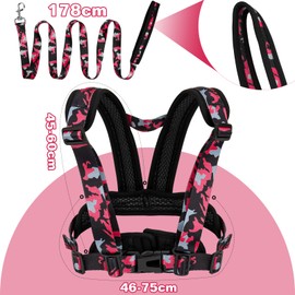TAOPE Children's Running and Protective Belt, Safety Lead & Running Belt for Children, Adjustable Safety Harness & Reins for Playing, Parent-Child Activities, Girls, Boys, Outdoor Sports - Pink
