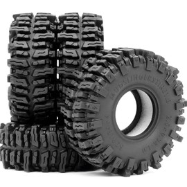 hobbysoul HOBBYSOUL 1.0 Tires 64 * 25mm 1.0 Mud Slingers Tires Super Soft Sticky 1.0 Crawler Tyre For RC 1/18 TRX4M 1/24 SCX24 FCX24 Upgrade