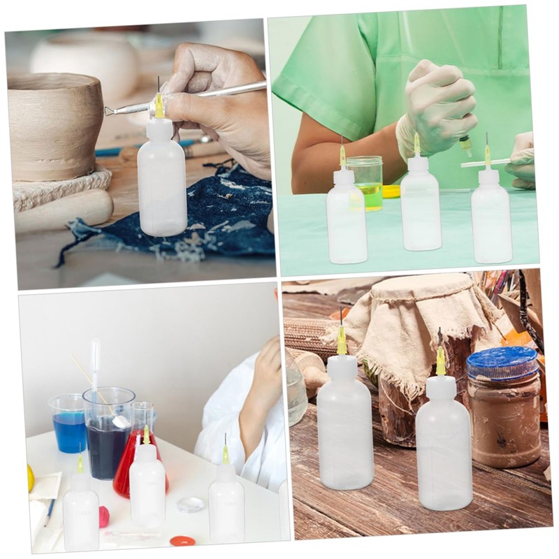 ULTECHNOVO 4pcs Precision Glue Squeeze Bottles with Needle Tips Applicator