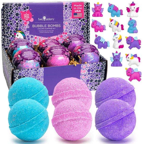 Unicorn Bath Bombs for Girls with Surprise Toys Inside (6