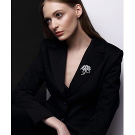 YYSuniee Brass Cubic Zirconia Brooch Dainty Wedding Flower Bouquet Brooch Pins for Women Fashion Jewelry Gift