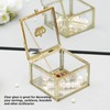 NAJMECHOY ガラスジュエリーボックス ミラーボトム クラウン蓋付き メイクボックス リップスティックリングイヤリング 収納ボックス ゴールドガラスボックスリング ブレスレットディスプレイ 透明ボックス