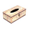 Tissue Box Organizer Composite Wood Leather Rounded Edges Premium Texture