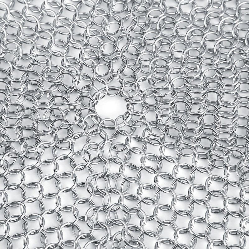 Stainless Steel Chainmail Scrubber Rust Proof Scraper Cleaner for Cast