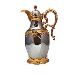 1L Pewter Gray Golden Stainless Steel Arabic Style Vacuum Coffee Flask Thermos Kettle