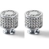Candeon Crystal Furniture Knobs, Pack of 2 Silver Knobs, Cupboard