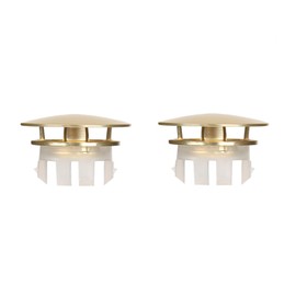 Sink Overflow Ring 2 Pack Matte Gold Bathroom Vanity Sink Overflow Cover Insert in Round Trim Cap Brass Material