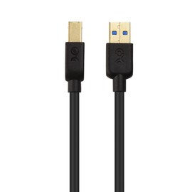 Cable Matters 2-Pack Short USB 3.0 Cable (USB 3 Cable, USB 3.0 A to B Cable) in Black 3 ft