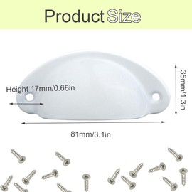 Yosawo Pack of 12 Shell Handle Drawer Handles Cupboard Knobs Retro Cabinet Door Handle for Furniture Crescent Crescent Metal Knob (White)