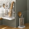 Utensil Holder Organizer for Countertop Chopstick Drainage Box 2 Divided