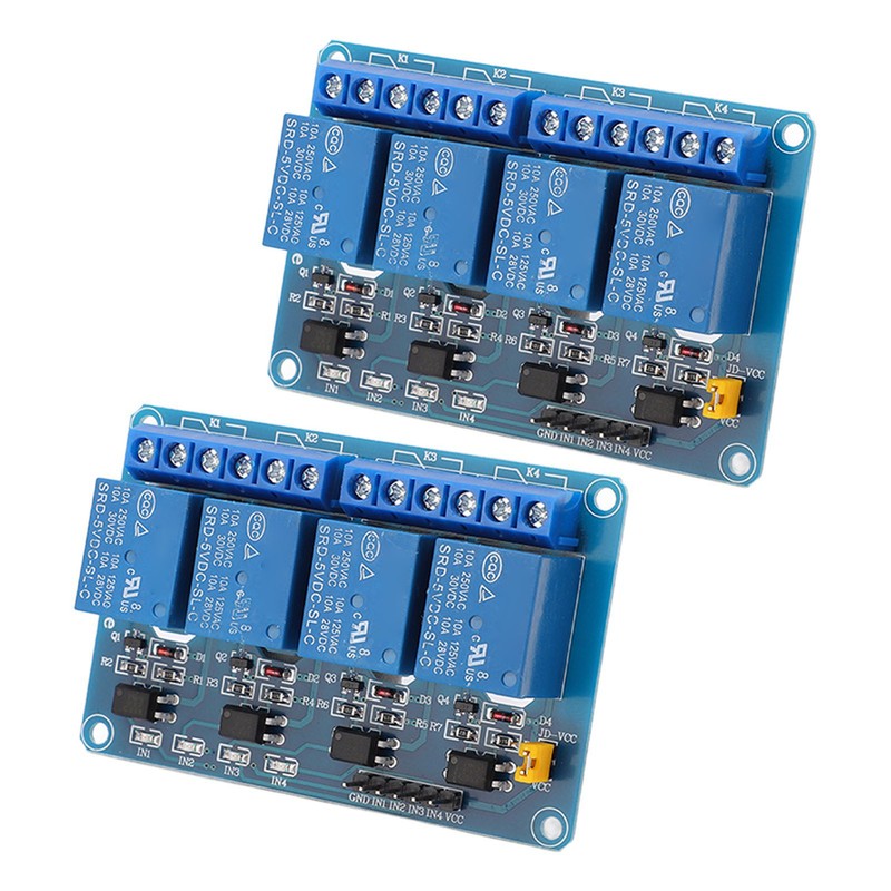 2PCS 4 Channel Relay Module Optocoupler Isolation ABS Solid State