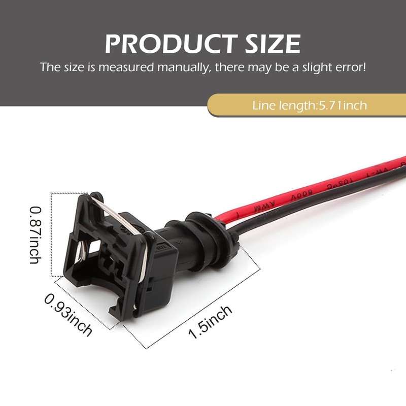 yorpyep 4 PCS Fuel Injector Connector, Extended Pigtail Wiring Harness